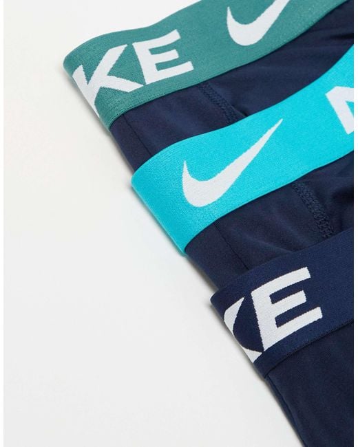Nike – dri-fit essential – 3er-pack mikrofaser-unterhosen in Blue für Herren