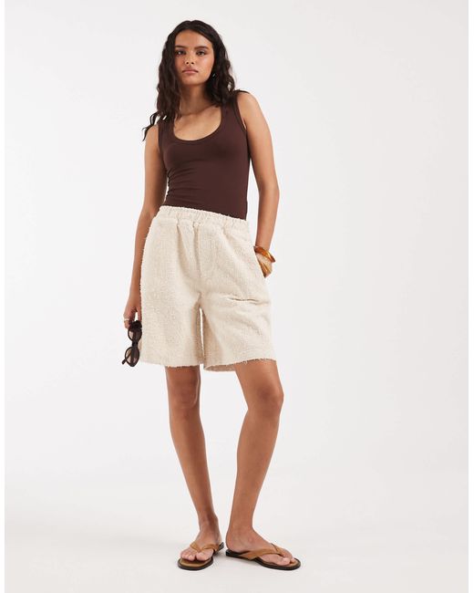 ASOS Natural Pull On Shorts