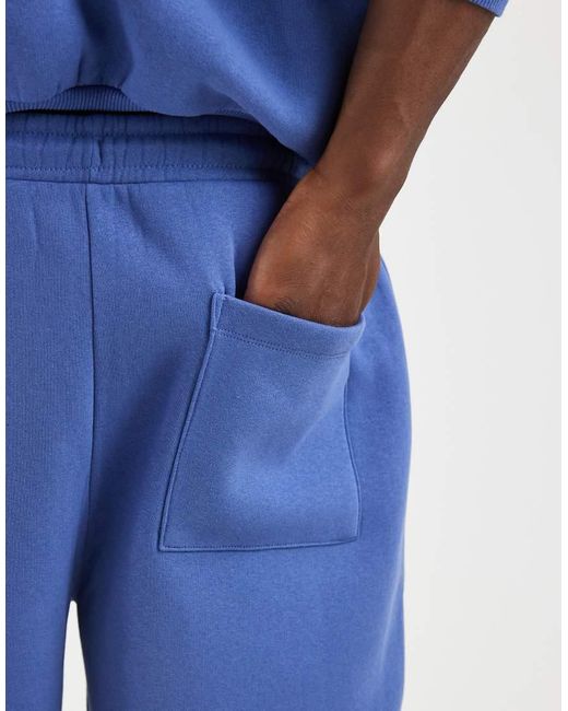 ASOS Blue Loose Sports Jersey Shorts With Piping for men