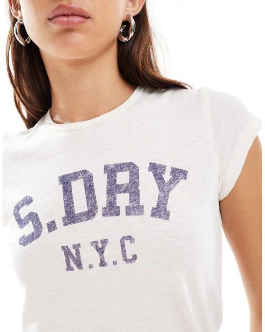Superdry White Athletic Essential Slub T-Shirt