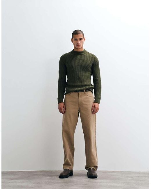 Blend Green Chunky Knit Jumper for men