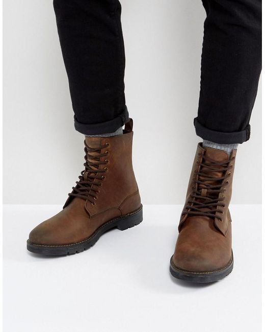 Stradivarius Lace Up Boots In Brown for Men | Lyst