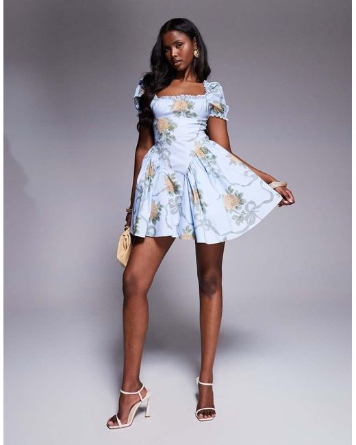 House Of Cb White Rosie Cotton Mini Dress