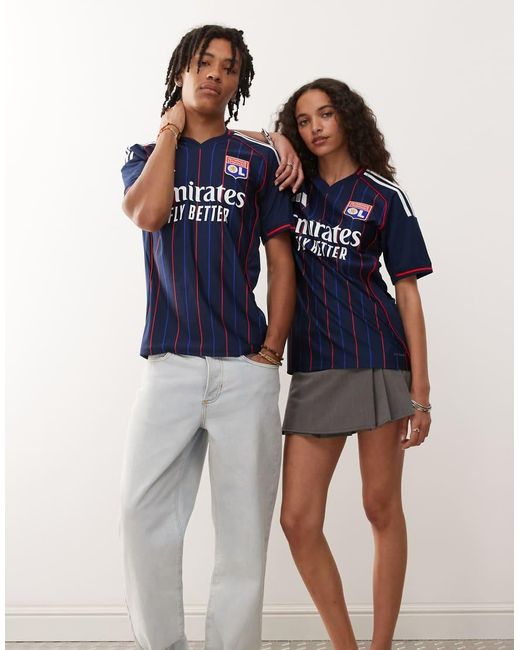 Adidas Originals Blue Adidas Football Olympique Lyonnais 25/26 Away Jersey