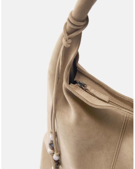 Pull&Bear Natural – verzierter shopper