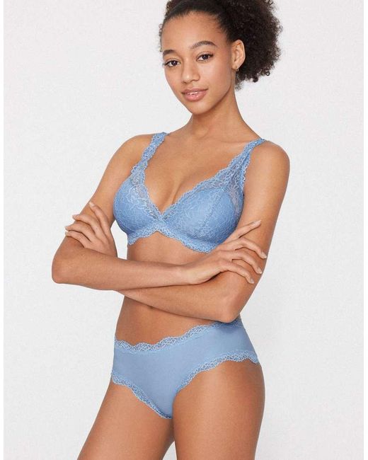 Tezenis Blue Lace And Microfibre French Knickers
