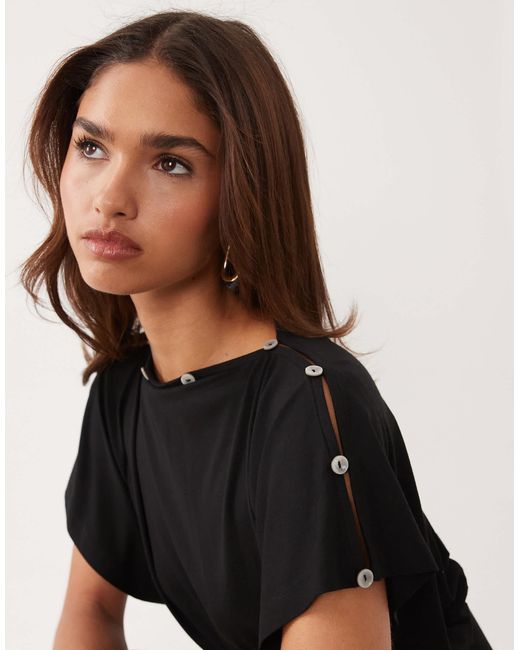 ASOS Black Multiway Button Top