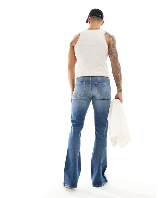 ASOS Blue Asos Desgin Flared Jeans for men