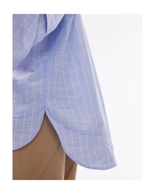 Topman Purple Long Sleeve Oversized Double Sleeve Cotton Shirt for men