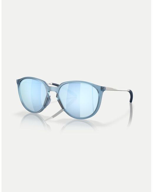 Oakley Blue Sielo Round Polarised Sunglasses With Mirrored Lens