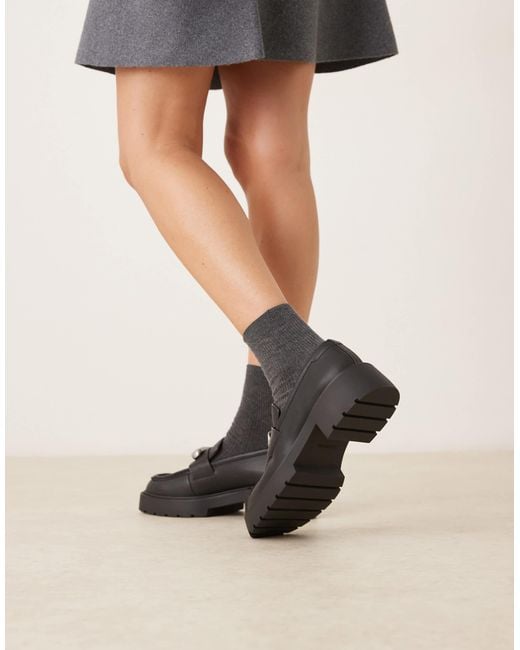Calvin Klein Black Chunky Buckle Loafers