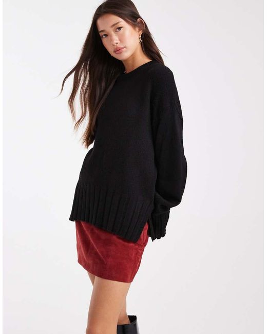 ASOS Black Knitted Wide Sleeve Jumper