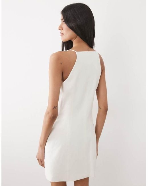 River Island White Strappy Button Down Mini Dress