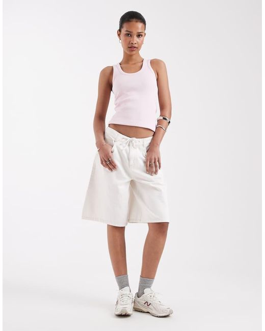 JJXX Pink Ribbed Vest With Scoop Neck