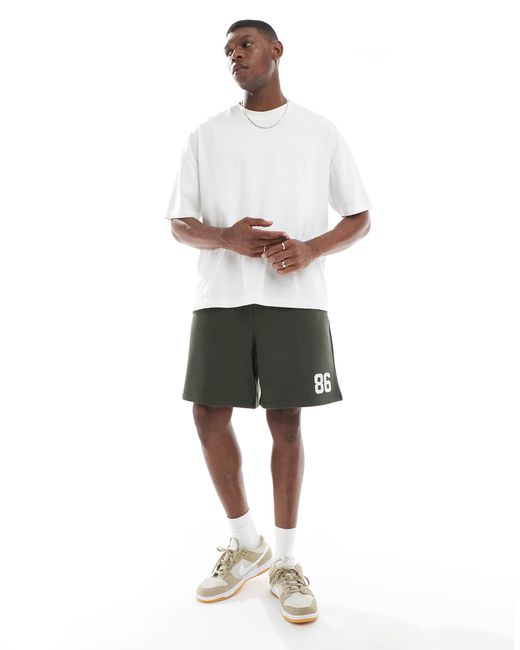 ASOS Gray Oversized Short With Number Print for men