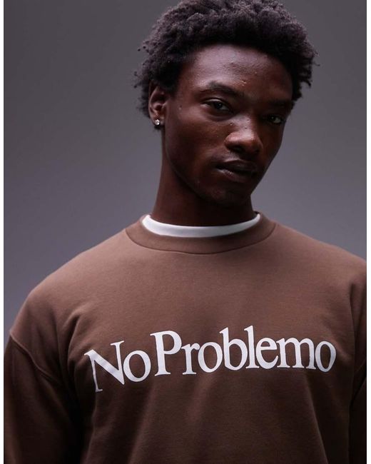 No Problemo Blue Logo Cotton Sweatshirt for men