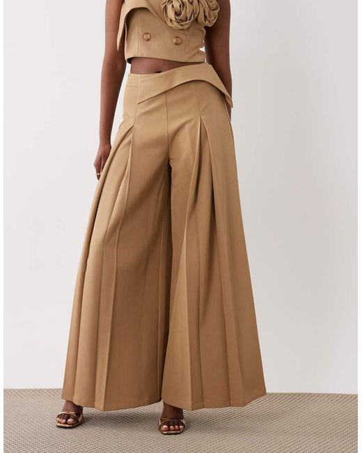 ASOS Natural Co-Ord Tailored Trouser With Waistband Detail