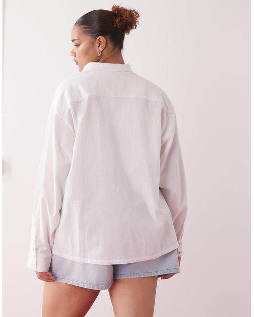 Collusion White Plus – oversize-hemdbluse