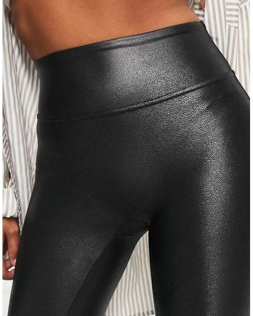 Spanx White Petite Leather Look Legging With Contoured Power Waistband