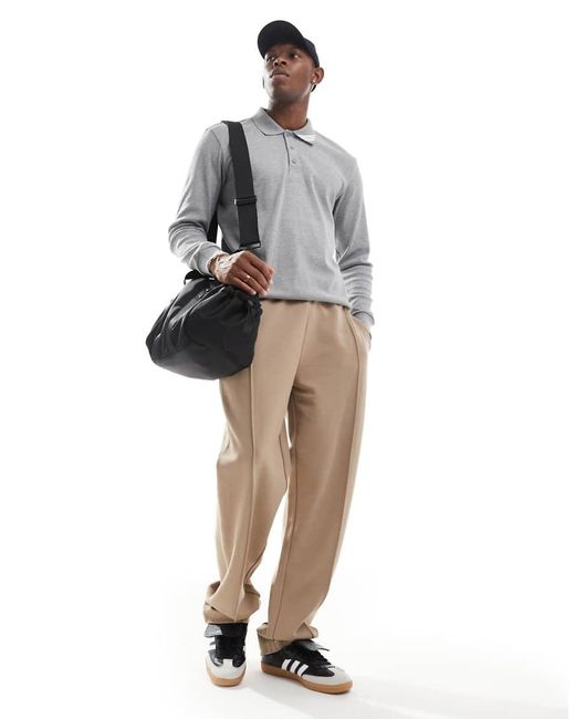 Adidas Originals Gray Long Sleeve Polo for men
