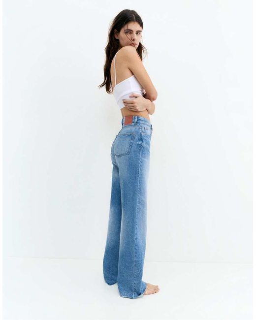 Pull&Bear Blue Tall Straight Wide-leg Jeans