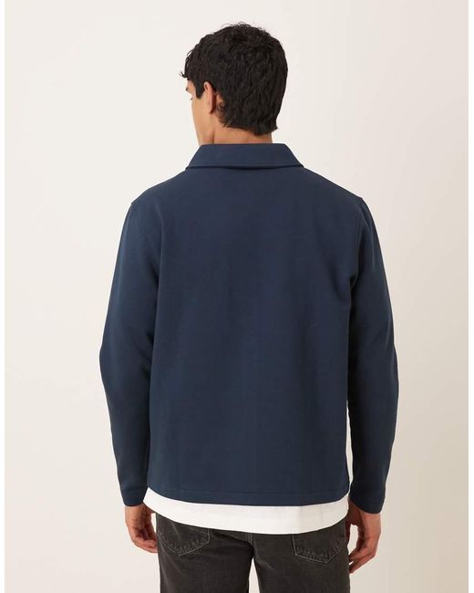 ASOS Blue Shacket With Chest Pockets for men