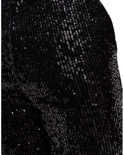 ASOS – elegante schlaghose mit en pailletten im vintage-stil, kombiteil in Black für Herren