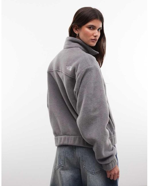 The North Face Gray Collared Fleece Jacket