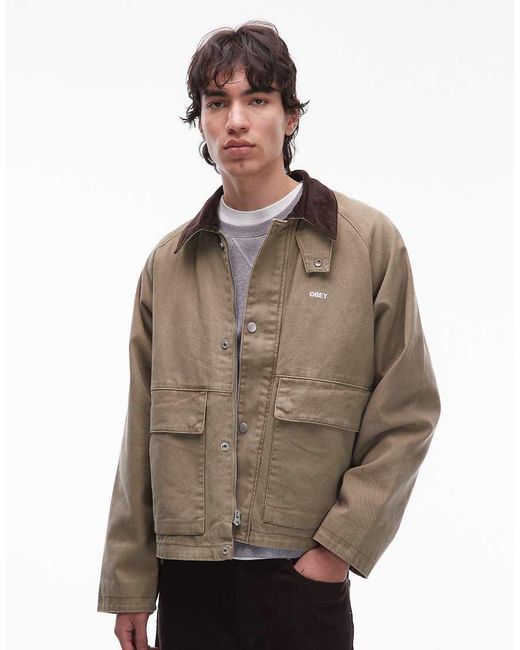 Obey Brown Caden Work Jacket for men