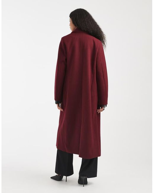Pieces Red Maxi Formal Coat