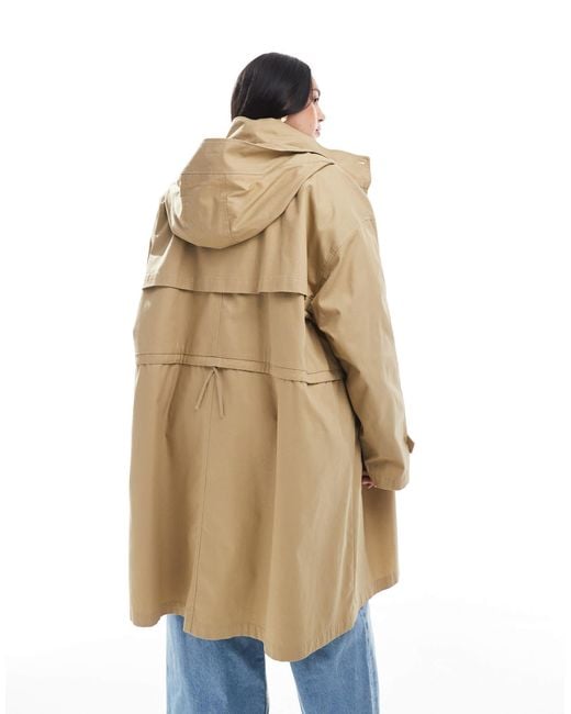 ASOS Multicolor Asos Design Curve Hooded Washed Trench Coat