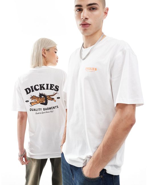 Exclusivité asos - - chincoteague island - t-shirt à manches courtes avec imprimé au dos Dickies en coloris White