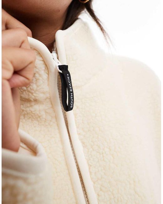 South Beach Natural Borg Quarter Zip