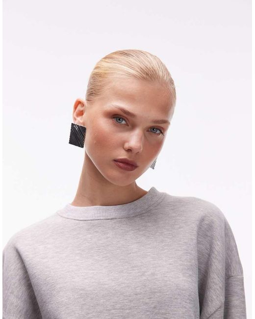 ASOS Gray Heavyweight Sweatshirt With Balloon Sleeve