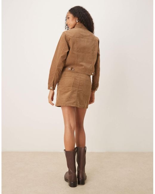 JJXX Brown Co-Ord Cord Short Skirt