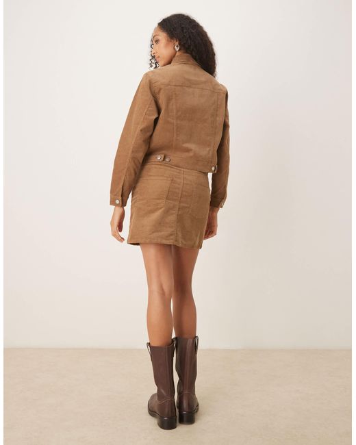 JJXX Brown Co-Ord Cord Short Skirt