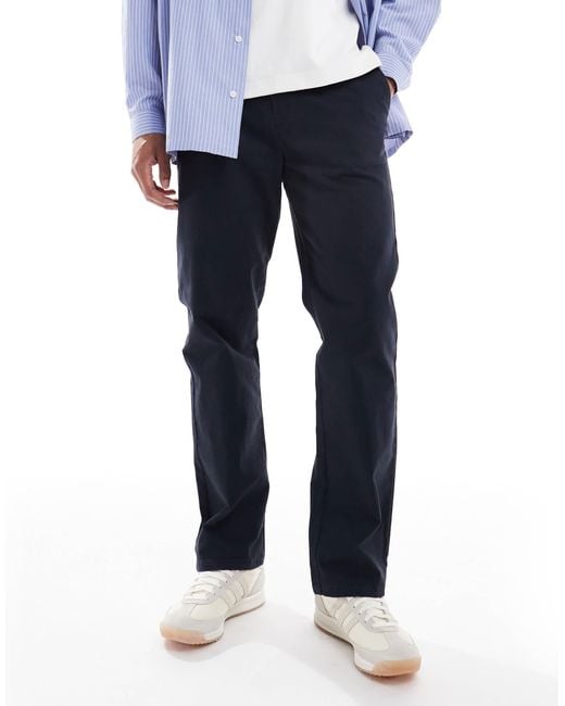 Threadbare Blue Straight Fit Trouser for men