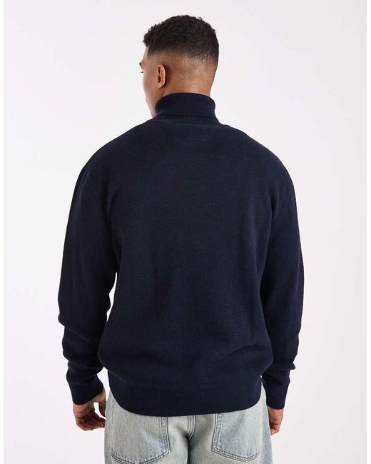 Jack & Jones Blue Premium Roll Neck Jumper for men