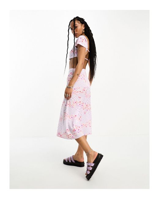 ONLY Midi Slip Skirt Co-ord in Pink | Lyst