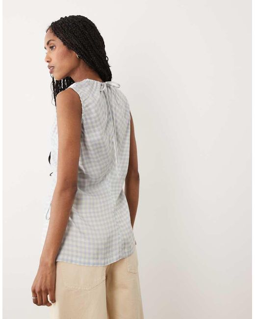 ARKET White Sleeveless Ruched Top