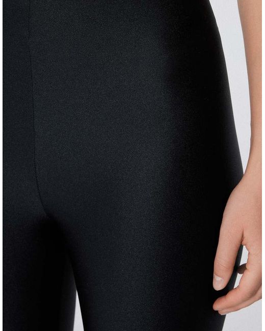 Tezenis Gray Shiny Microfibre Leggings
