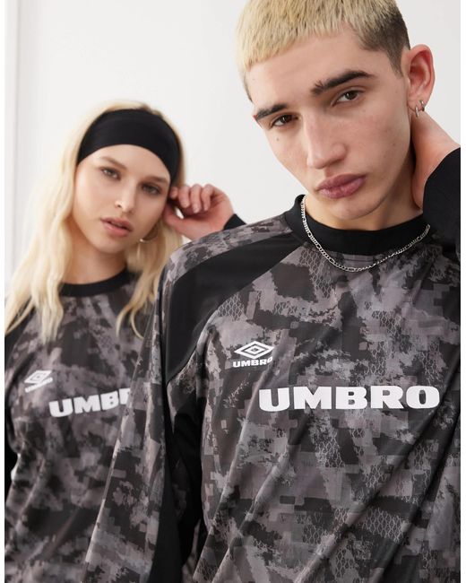 Maillot imprimé à manches longues Umbro pour homme en coloris Blue