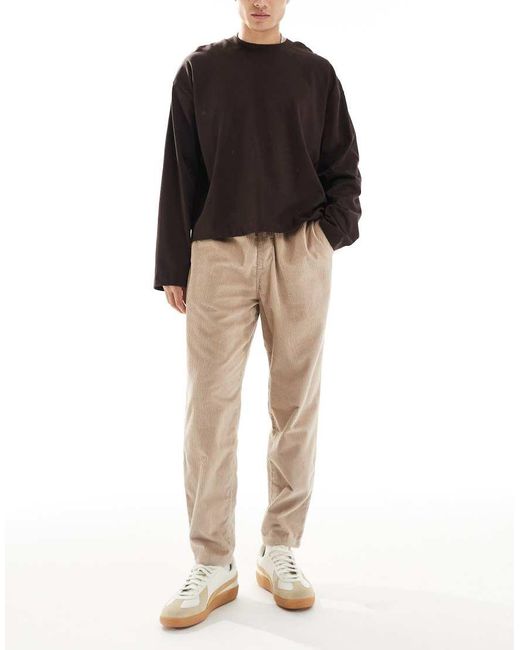 New Look Black Pull On Cord Pants for men