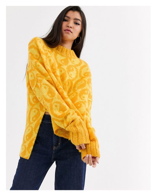 Free people yellow sweater sale