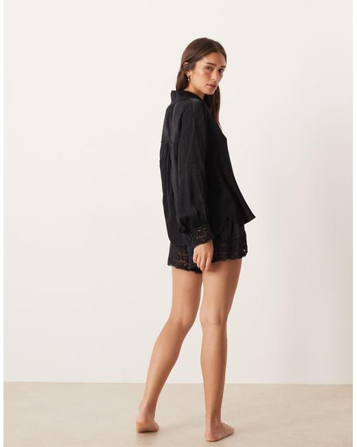 Free People Black – midnight muse – satin-shorts
