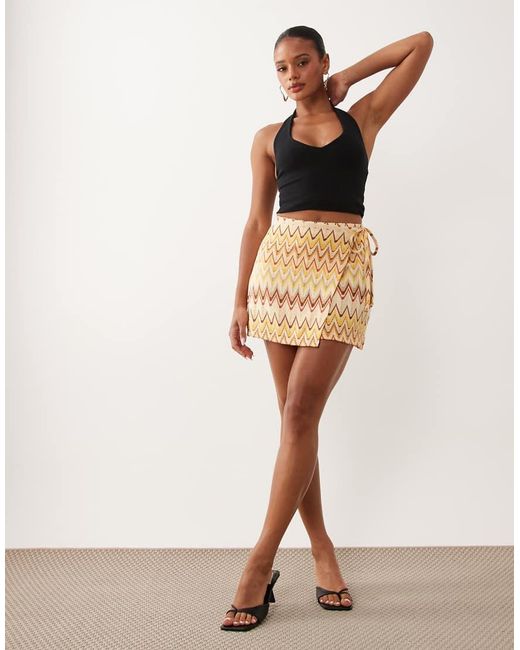 Gina Tricot Natural Wrap Mini Skirt