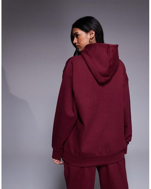 Courtside Red Oversized Pullover Hoodie