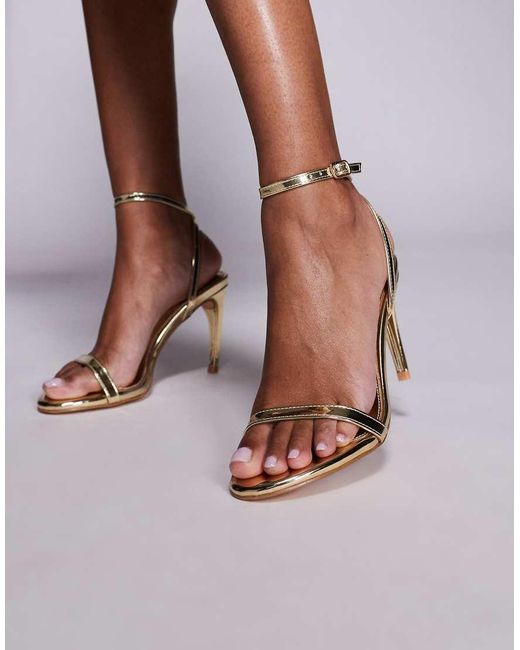 Public Desire Brown Selene Barely There Heeled Sandals