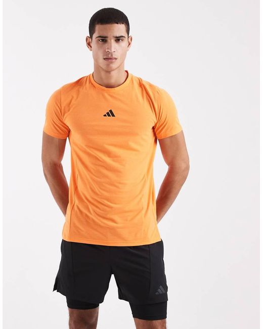 Adidas Originals Orange Designed For Training Workout Tee for men