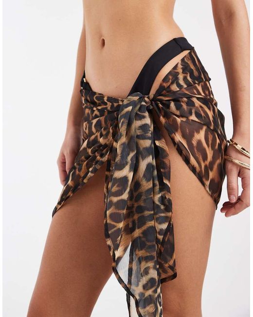 ASOS Brown Animal Print Beach Sarong